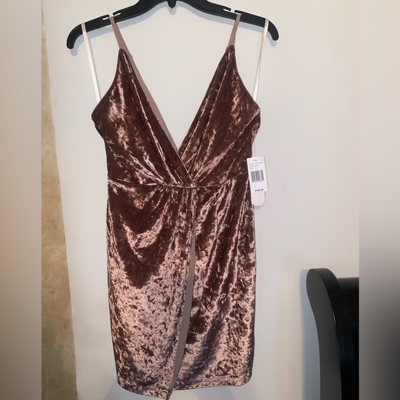 Gianni Bini Mauve Velvet Mini Dress - Picture 3 of 4